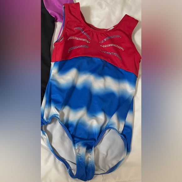 Red and Blue Rhinestone Swimsuit - Picture 1 of 1